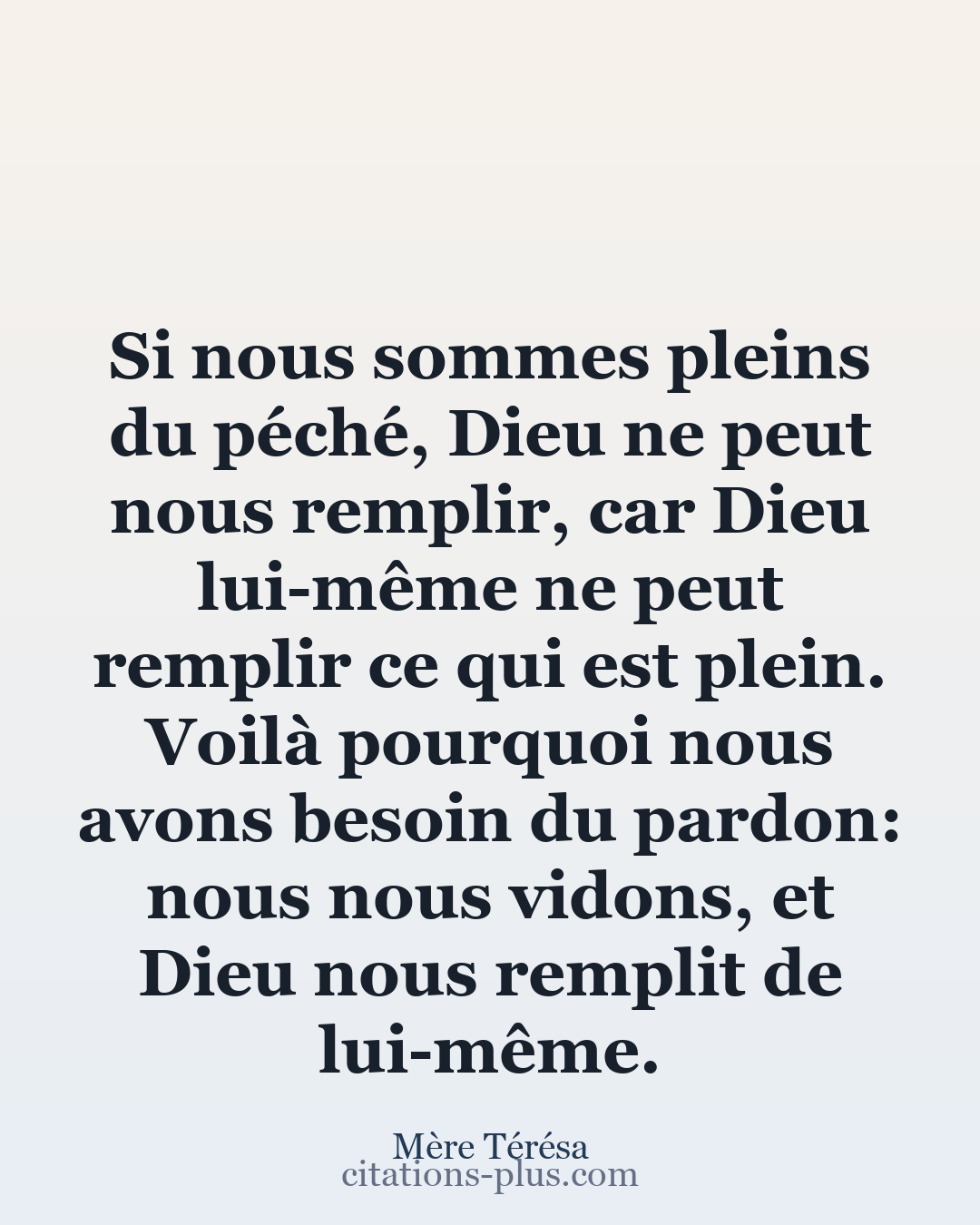 Carte Premium clair — Mère Térésa
