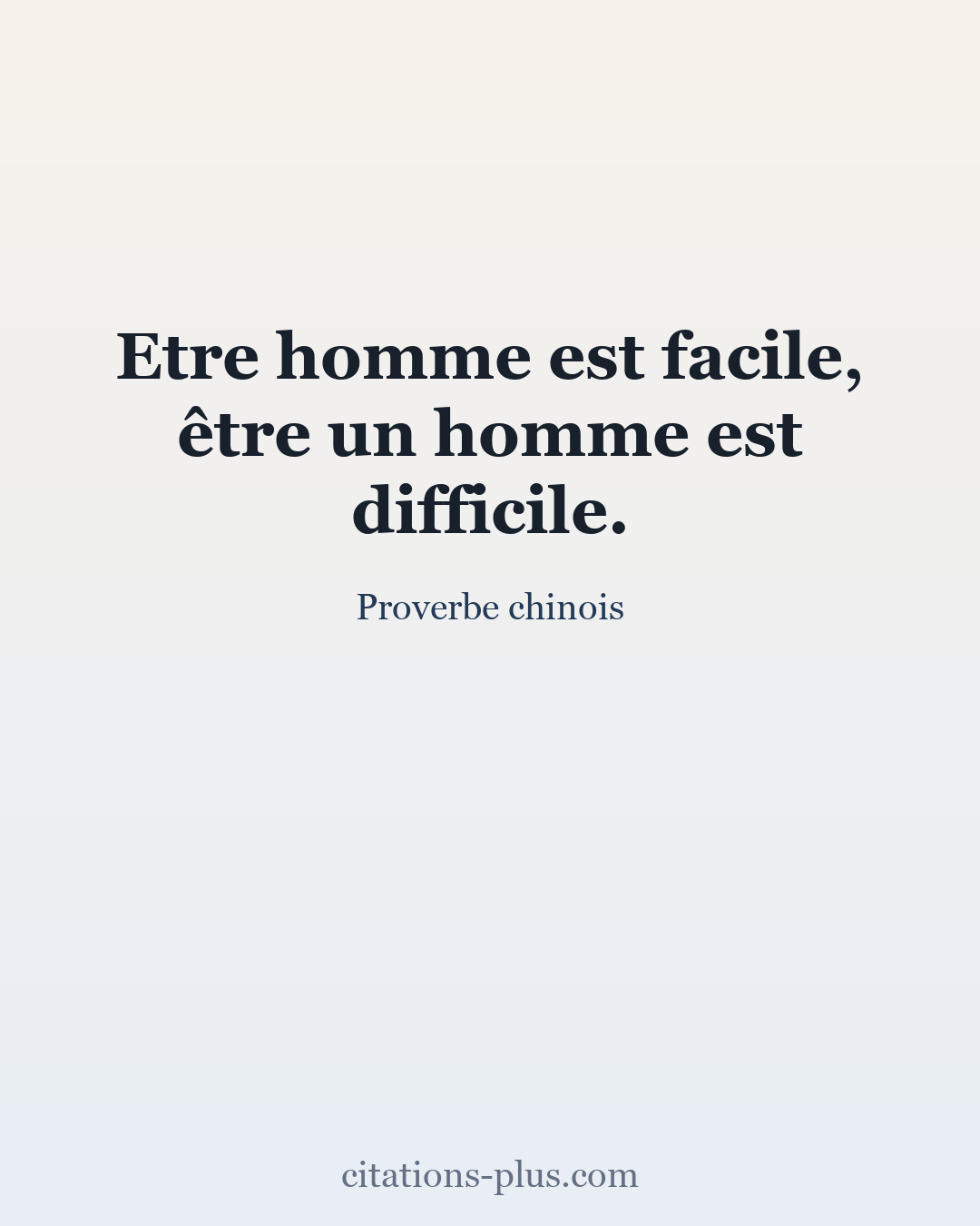 Carte Premium clair — Proverbe chinois