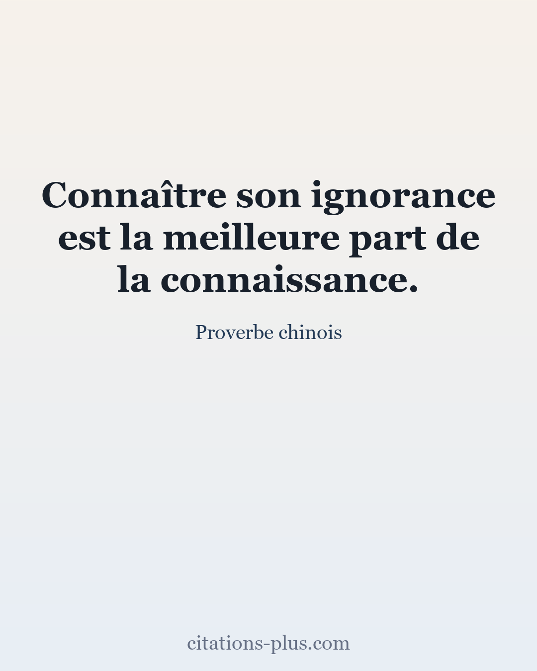 Carte Premium clair — Proverbe chinois