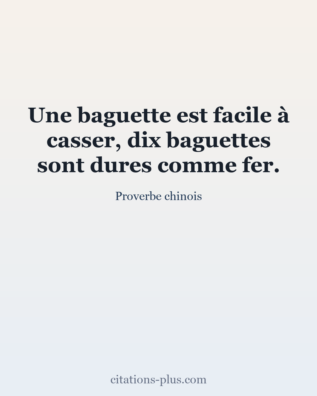 Carte Premium clair — Proverbe chinois