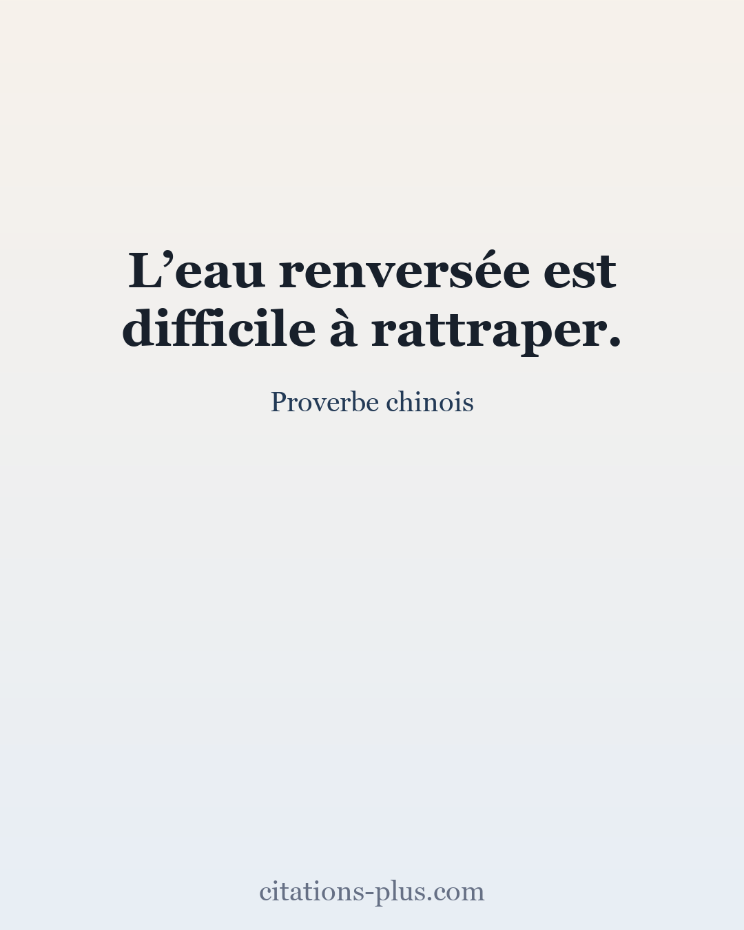 Carte Premium clair — Proverbe chinois