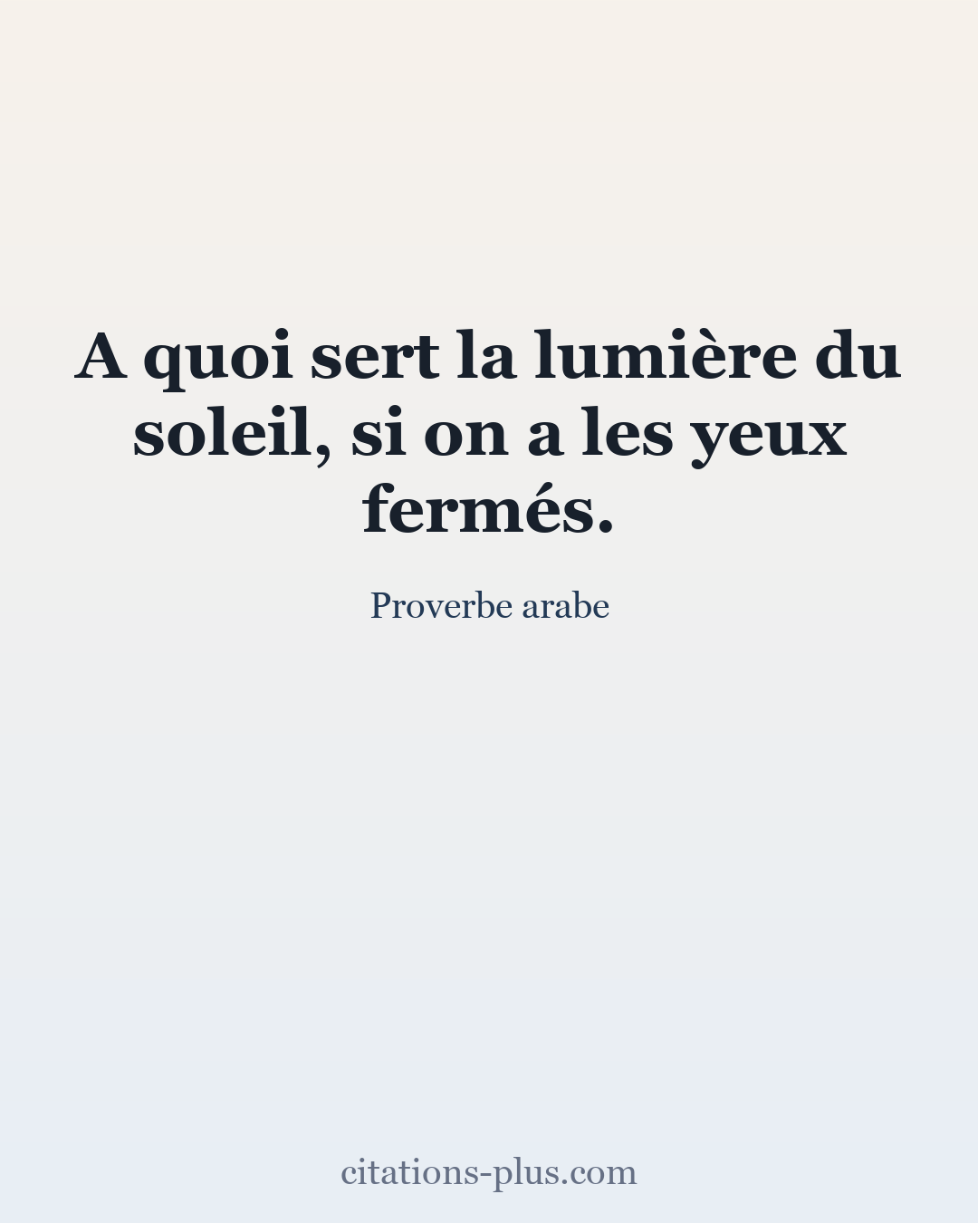 Carte Premium clair — Proverbe arabe