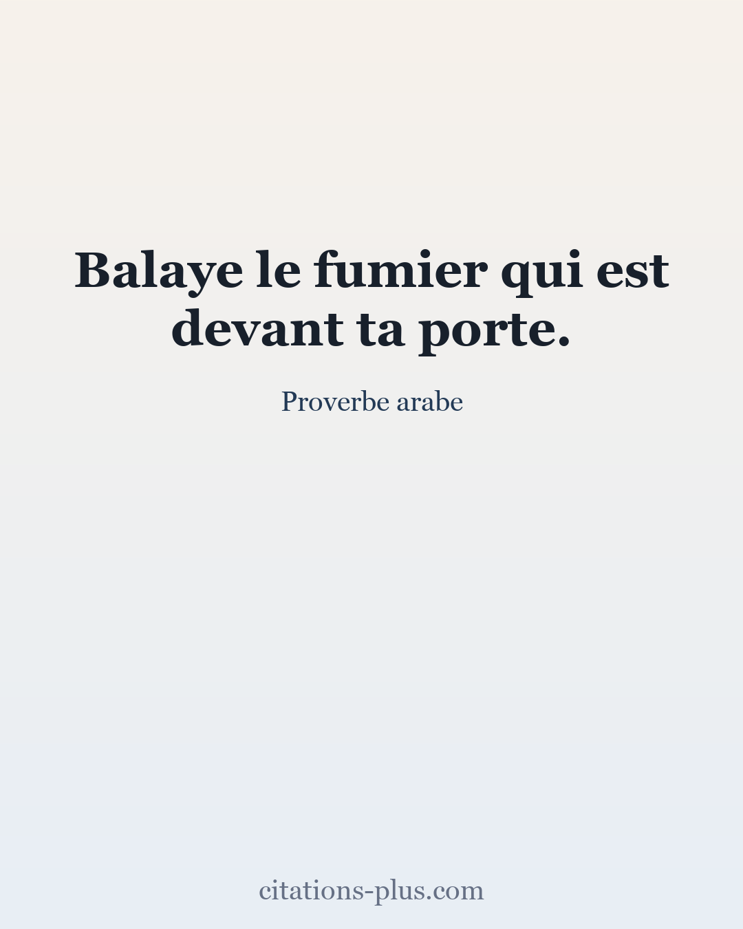 Carte Premium clair — Proverbe arabe