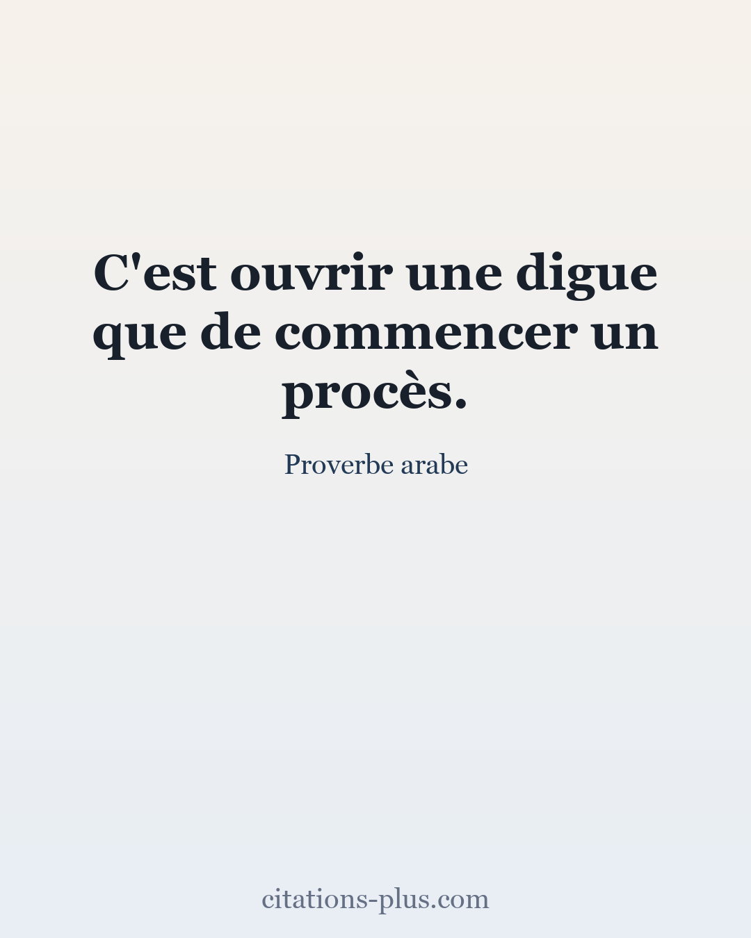 Carte Premium clair — Proverbe arabe