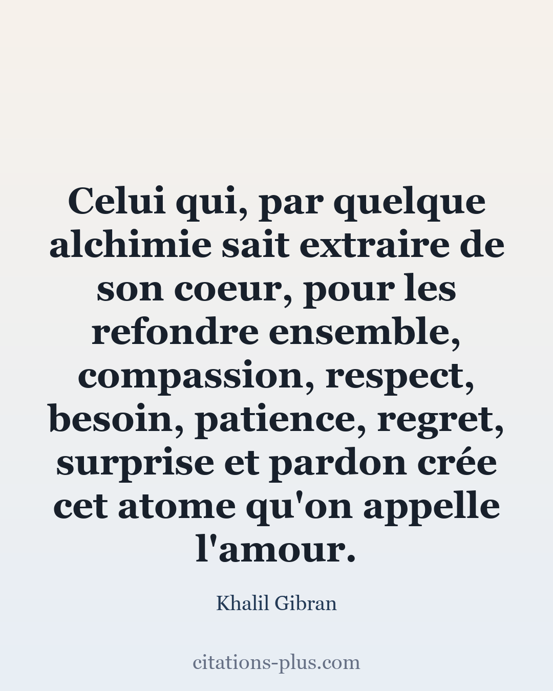 Carte Premium clair — Khalil Gibran