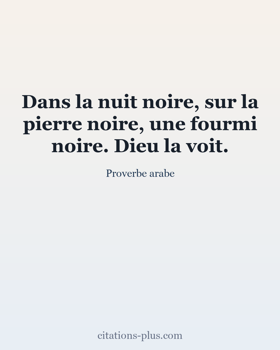 Carte Premium clair — Proverbe arabe