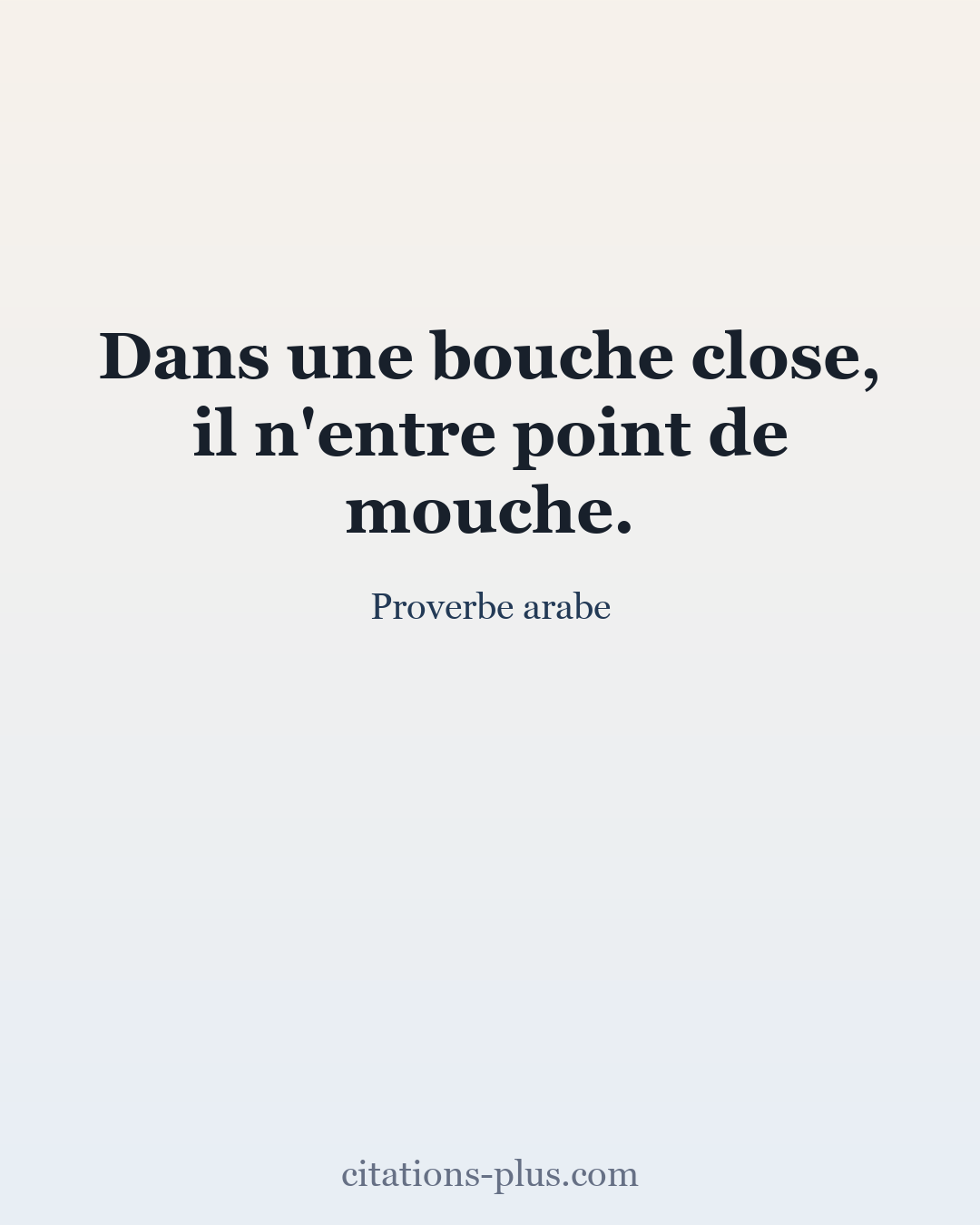 Carte Premium clair — Proverbe arabe