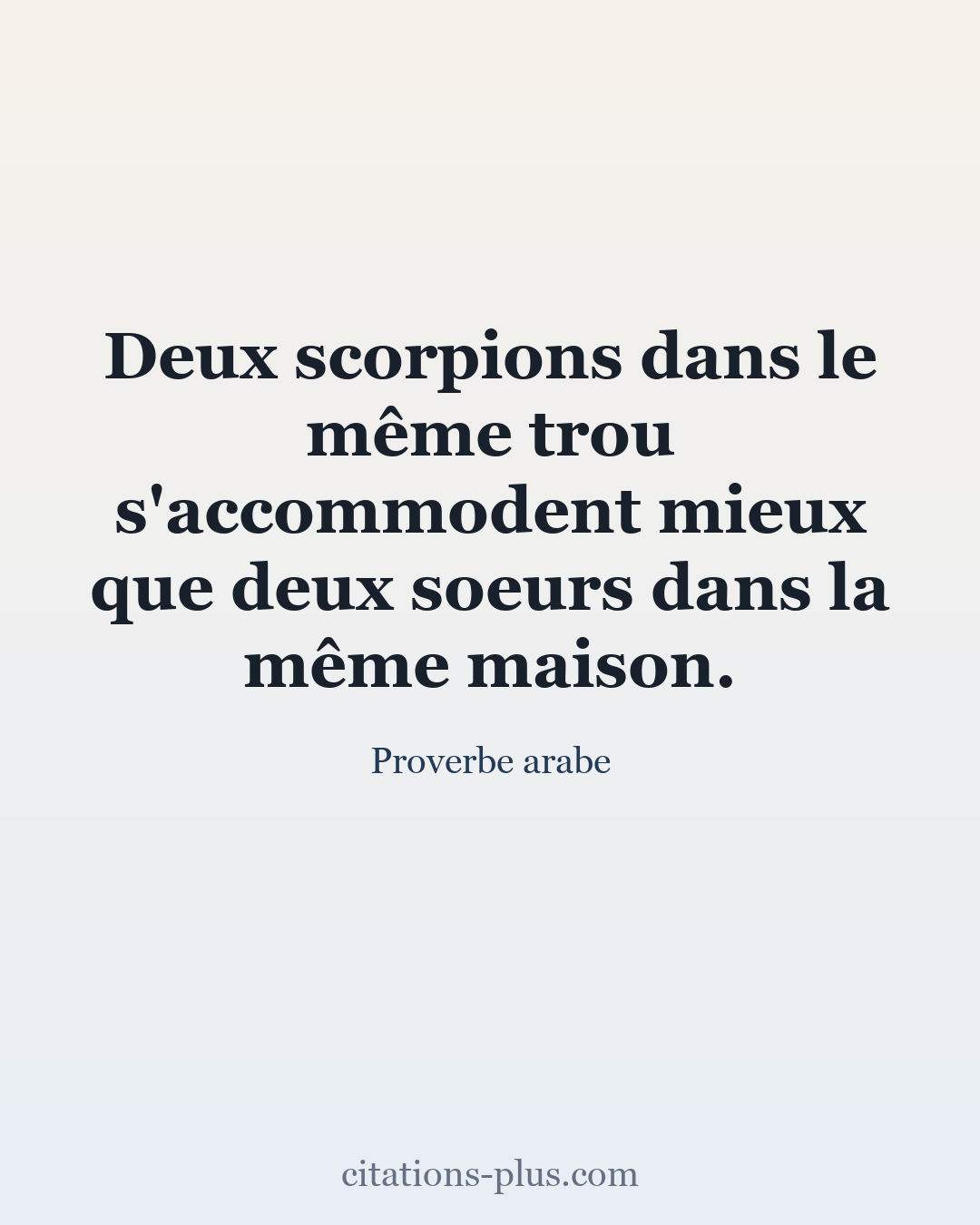 Carte Premium clair — Proverbe arabe