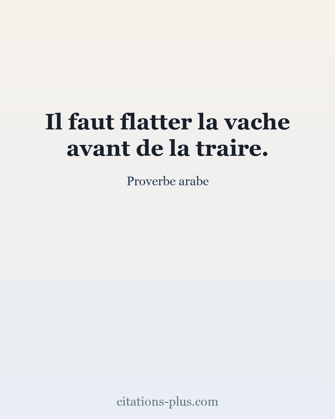 Carte Premium clair — Proverbe arabe
