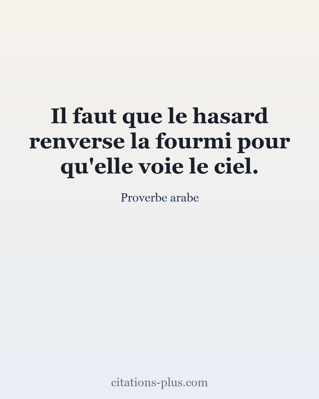 Carte Premium clair — Proverbe arabe