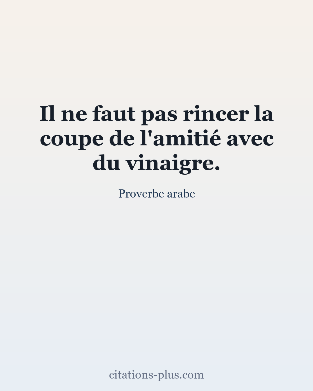 Carte Premium clair — Proverbe arabe