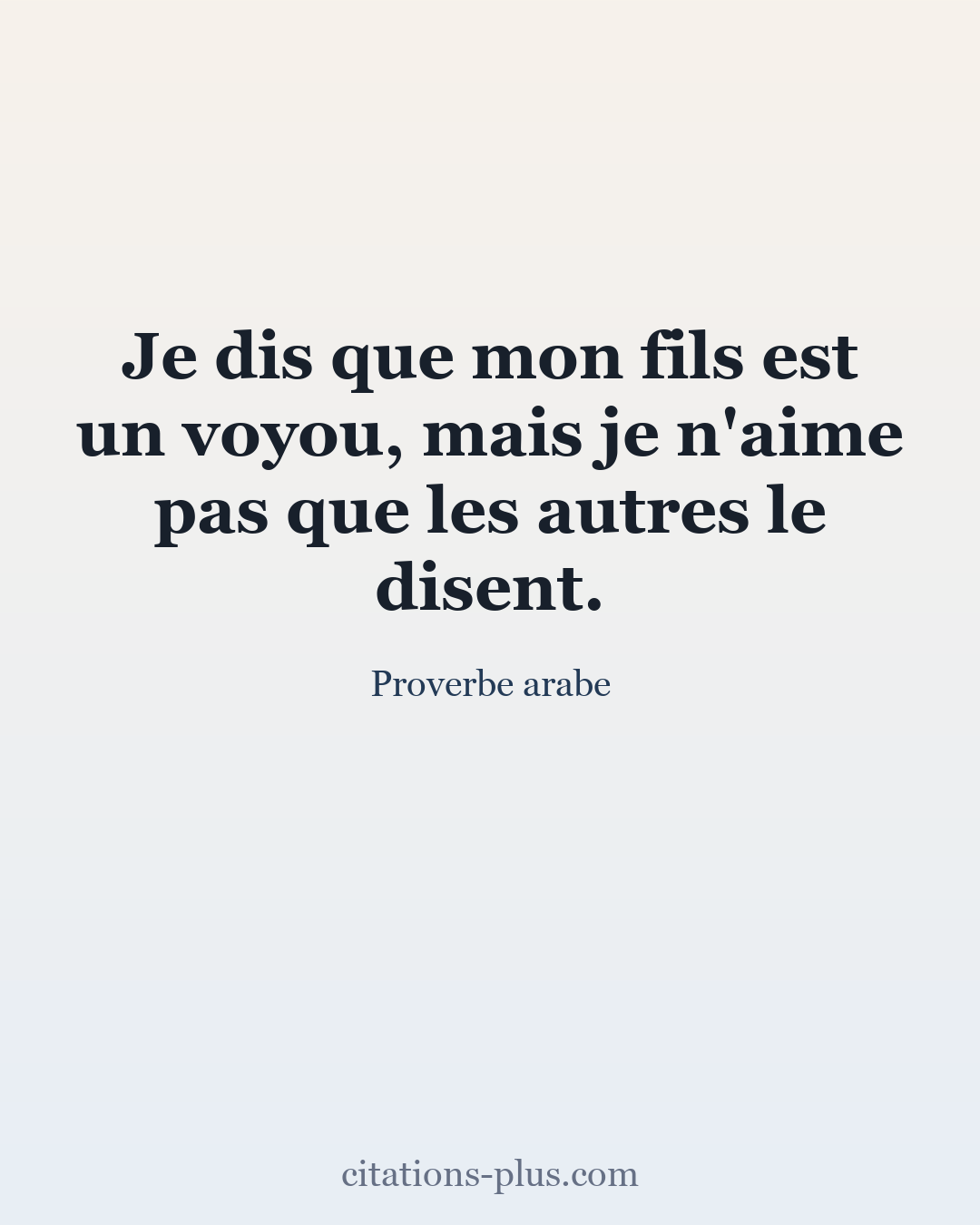 Carte Premium clair — Proverbe arabe