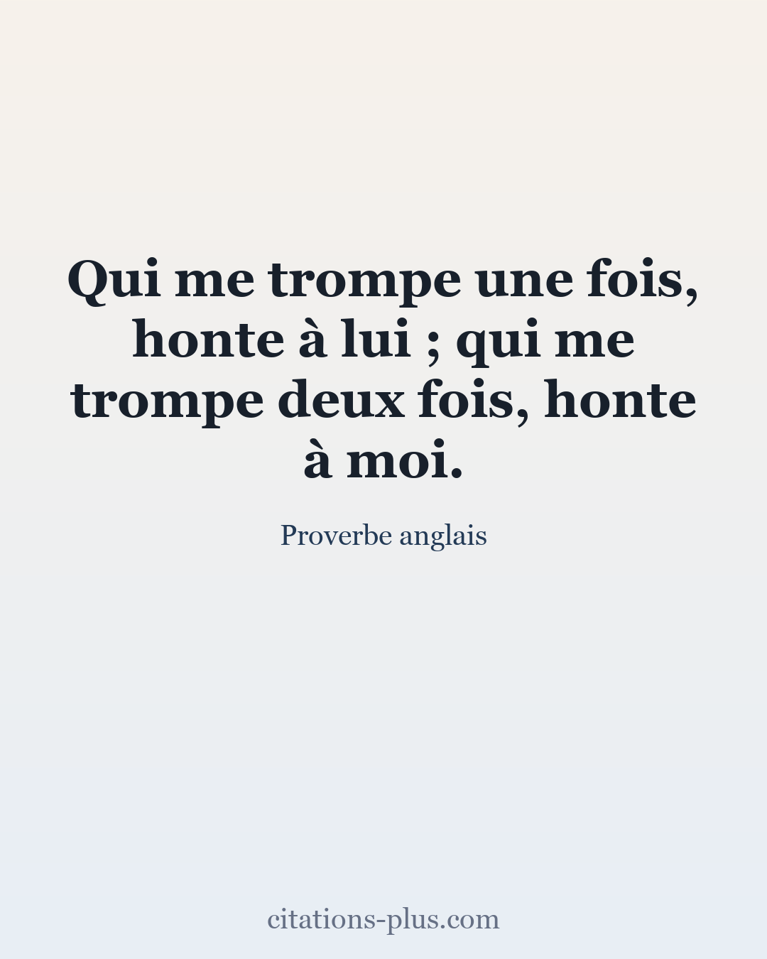 Carte Premium clair — Proverbe anglais