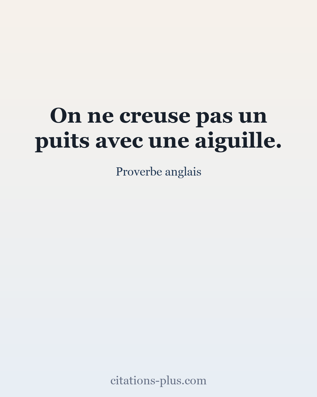 Carte Premium clair — Proverbe anglais