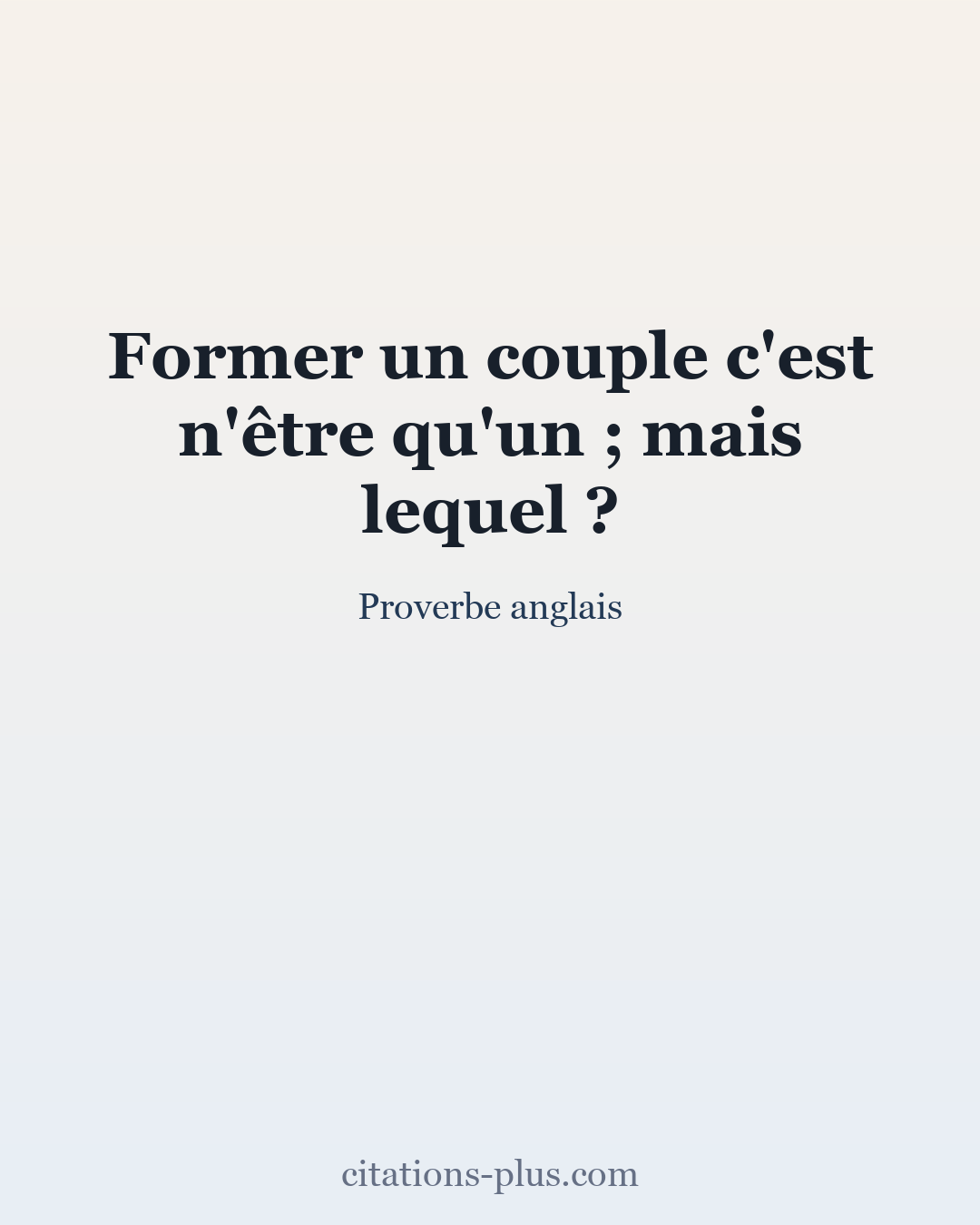 Carte Premium clair — Proverbe anglais