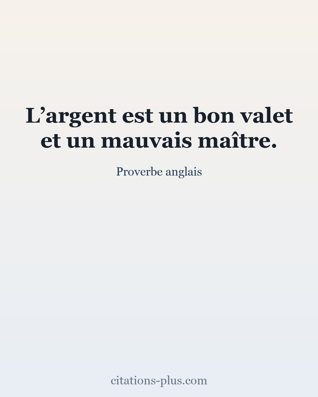 Carte Premium clair — Proverbe anglais