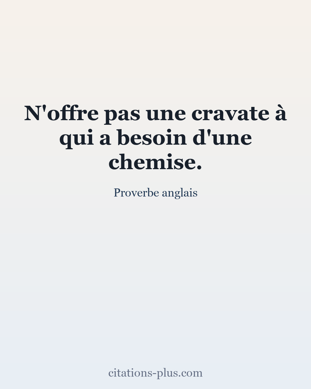 Carte Premium clair — Proverbe anglais