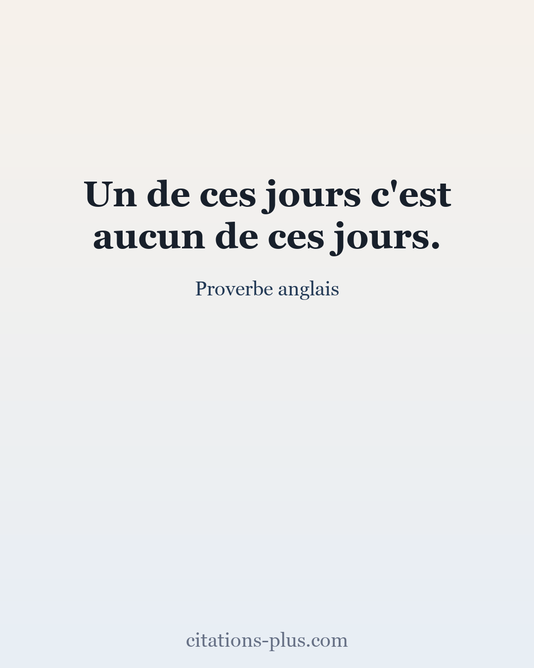 Carte Premium clair — Proverbe anglais