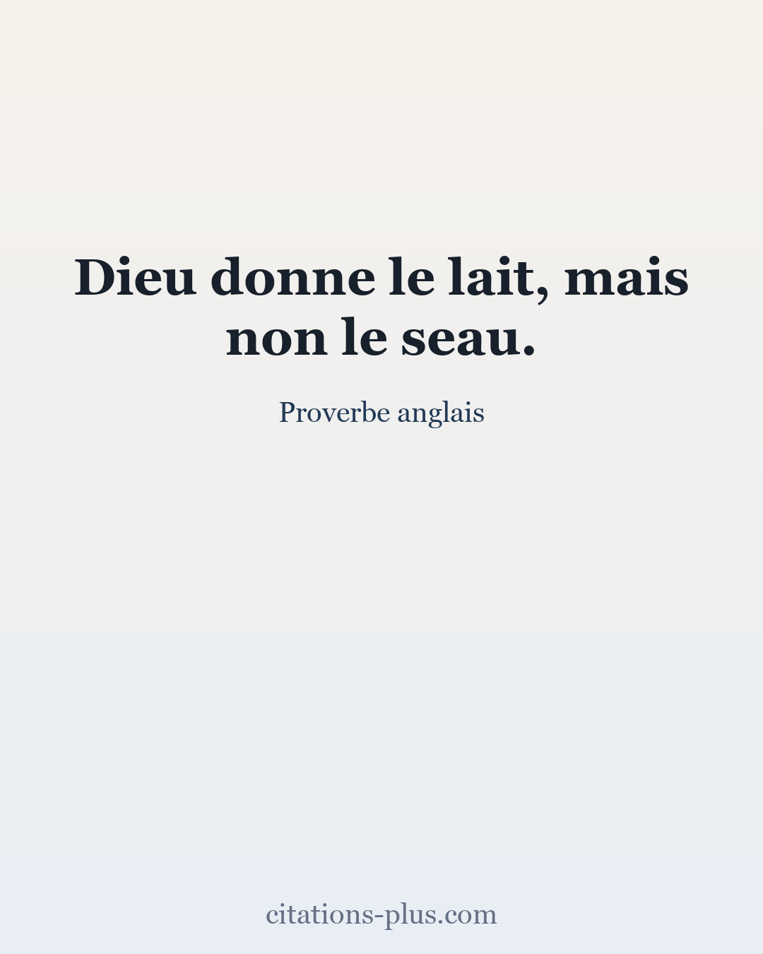 Carte Premium clair — Proverbe anglais