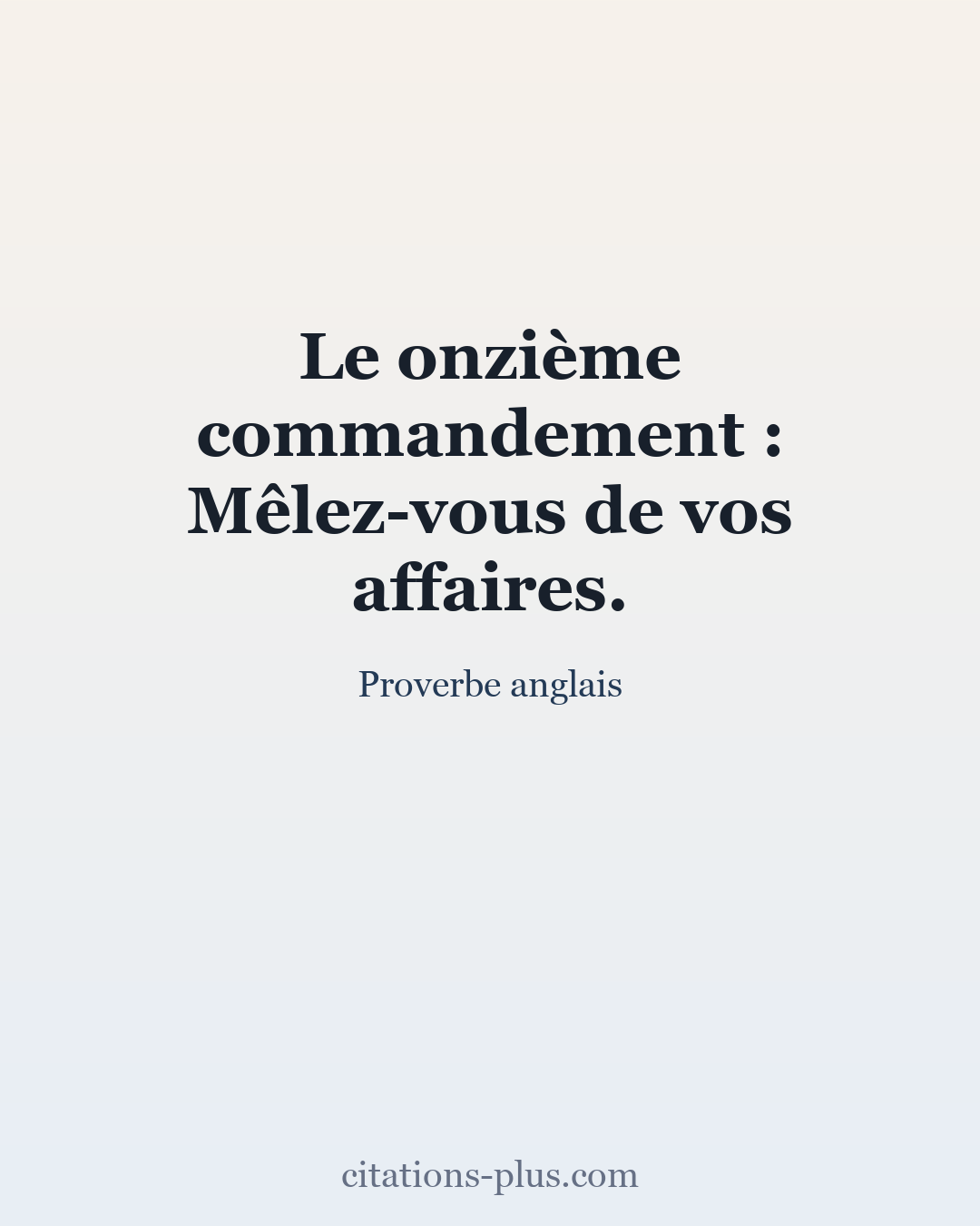 Carte Premium clair — Proverbe anglais