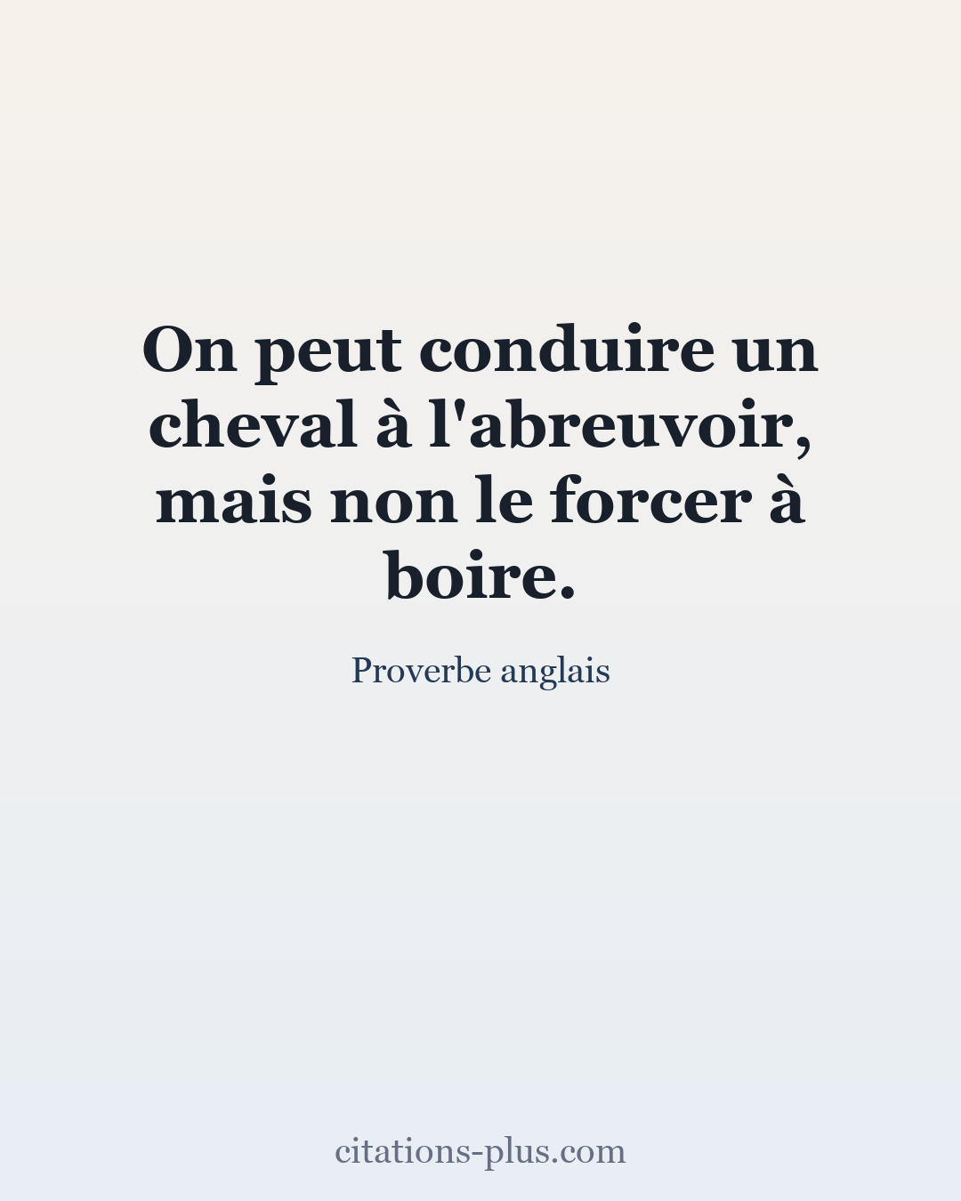 Carte Premium clair — Proverbe anglais
