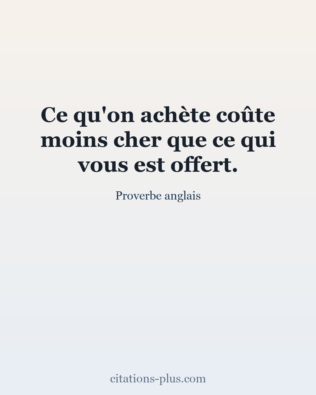 Carte Premium clair — Proverbe anglais