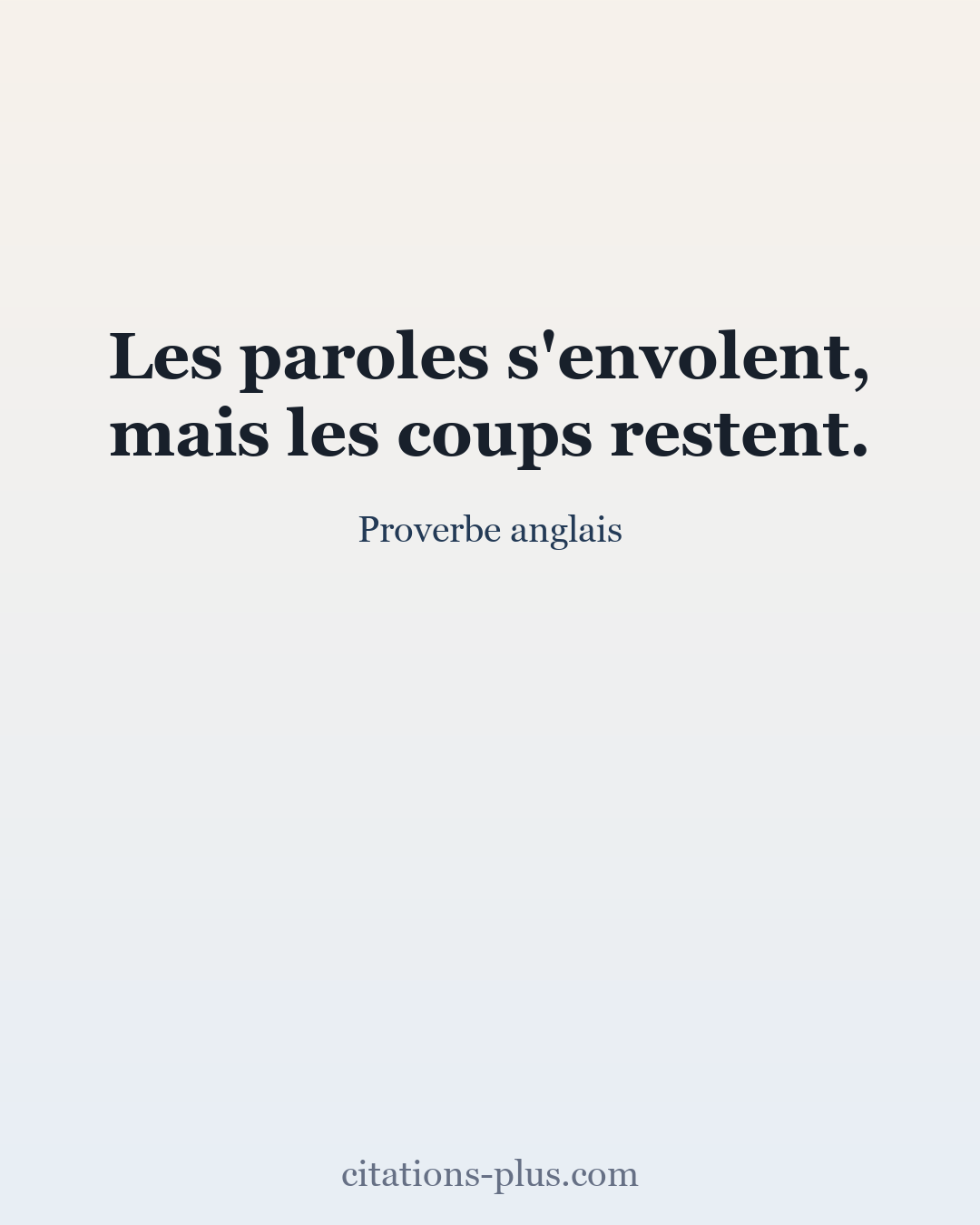 Carte Premium clair — Proverbe anglais