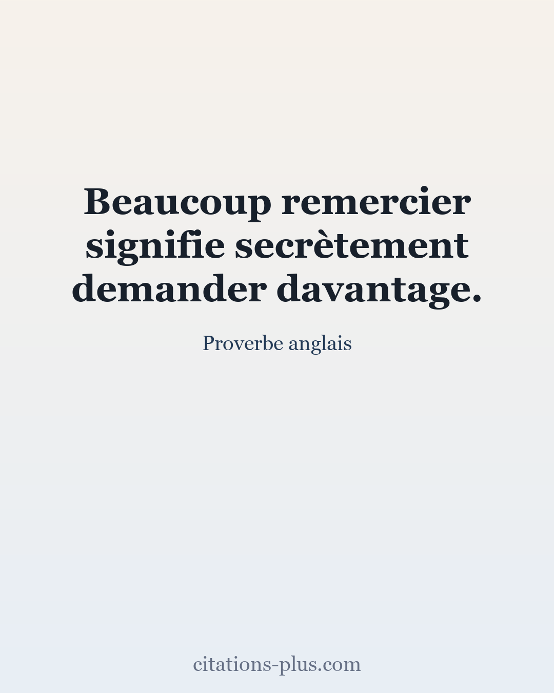 Carte Premium clair — Proverbe anglais
