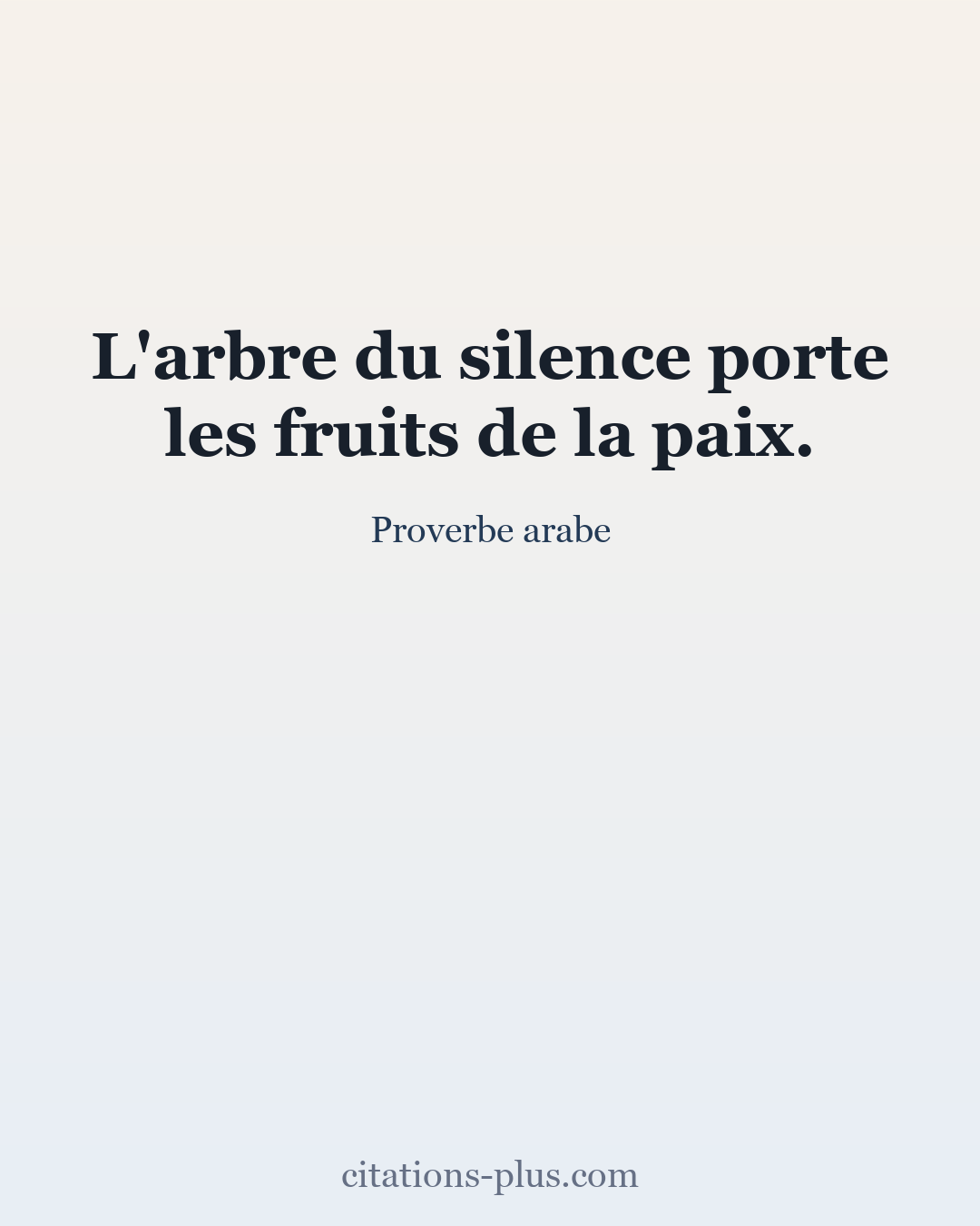 Carte Premium clair — Proverbe arabe