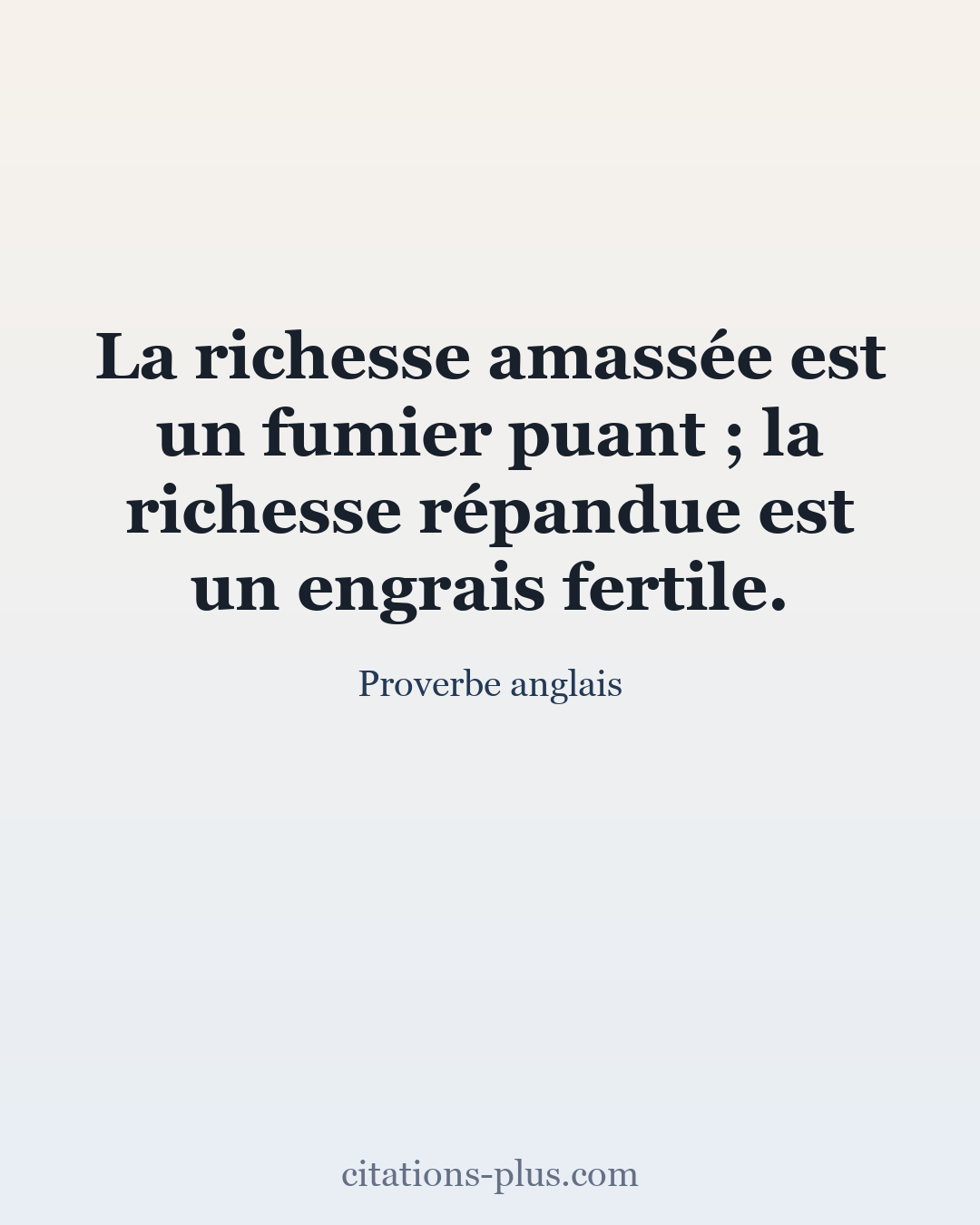 Carte Premium clair — Proverbe anglais