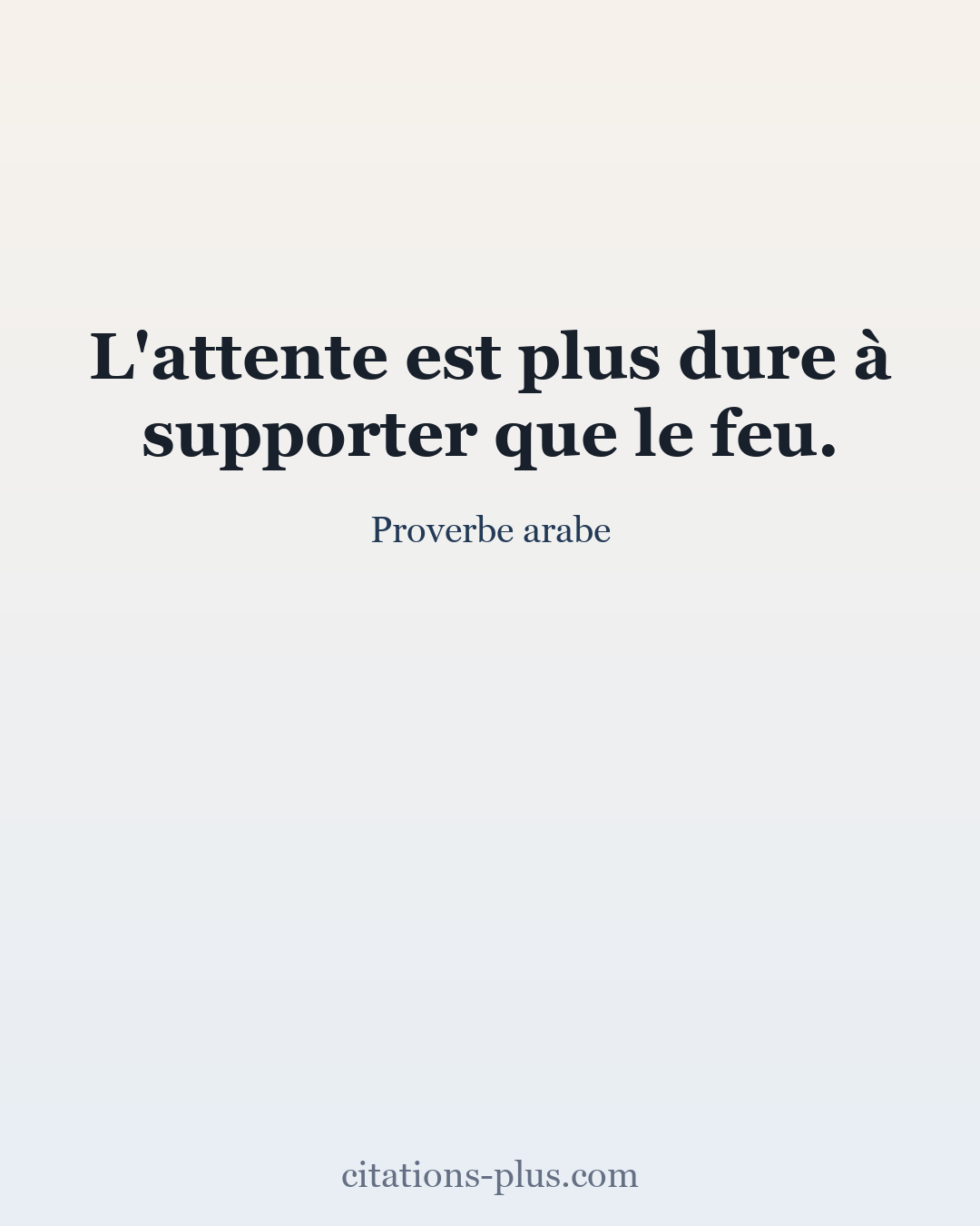 Carte Premium clair — Proverbe arabe