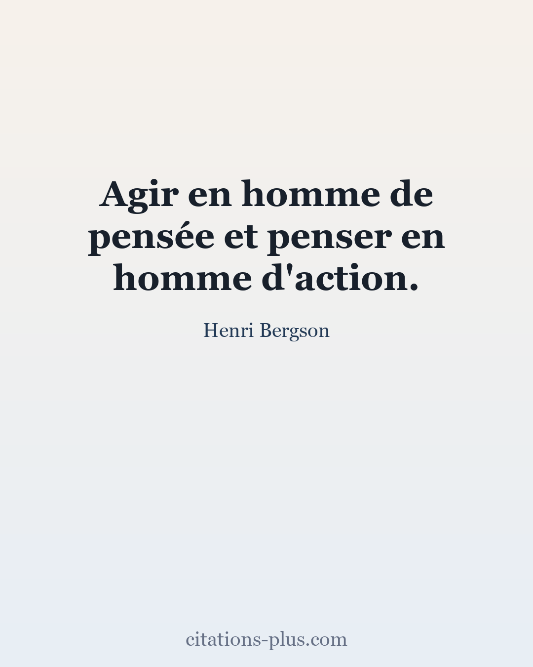 Carte Premium clair — Henri Bergson