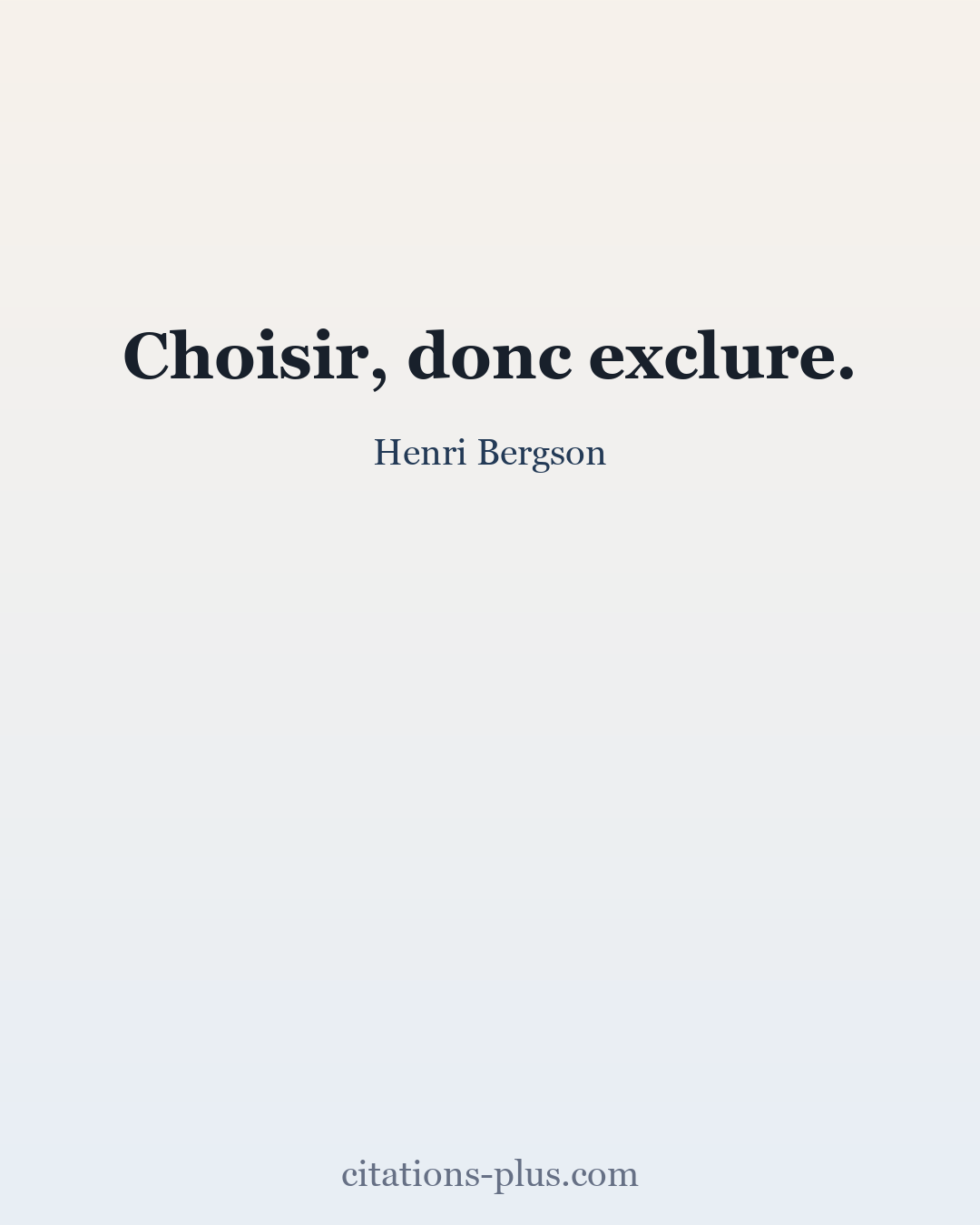 Carte Premium clair — Henri Bergson