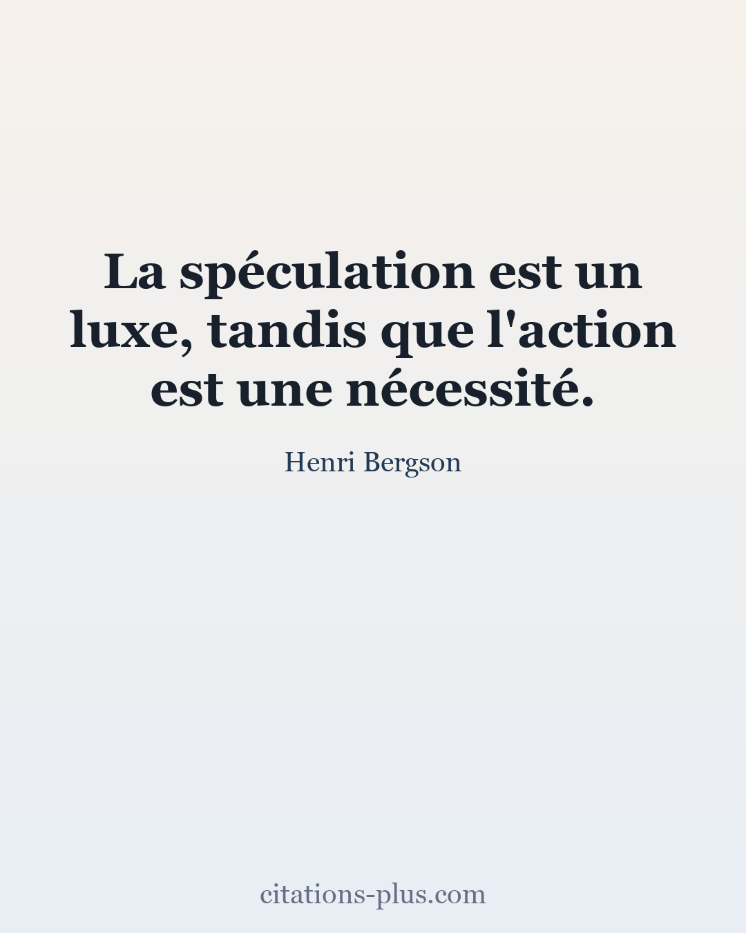 Carte Premium clair — Henri Bergson