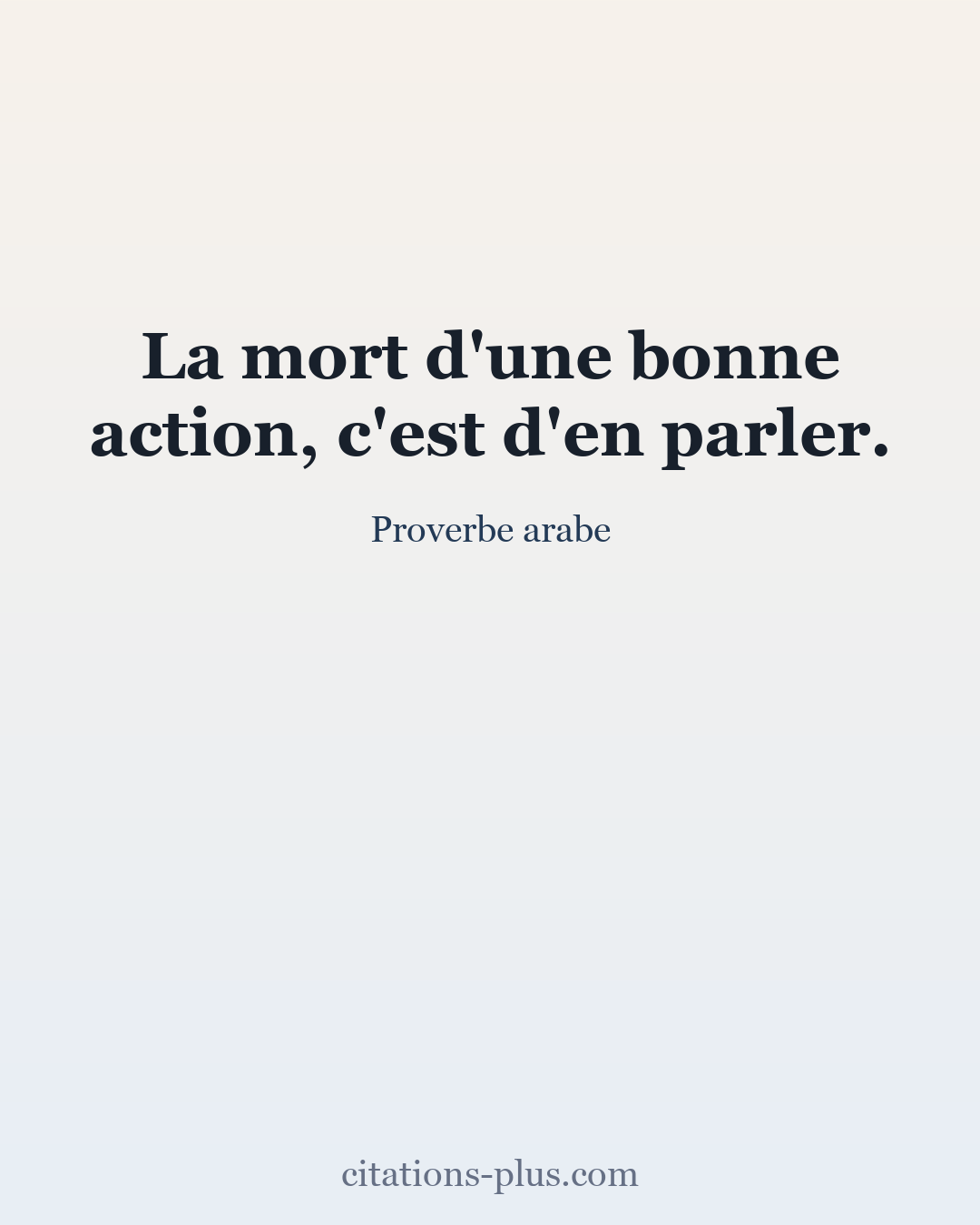 Carte Premium clair — Proverbe arabe