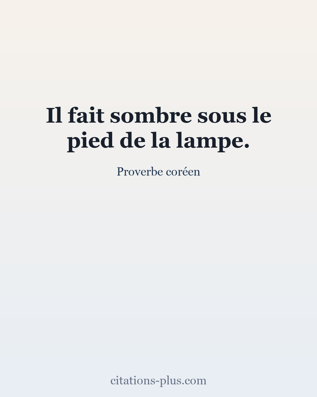 Carte Premium clair — Proverbe coréen