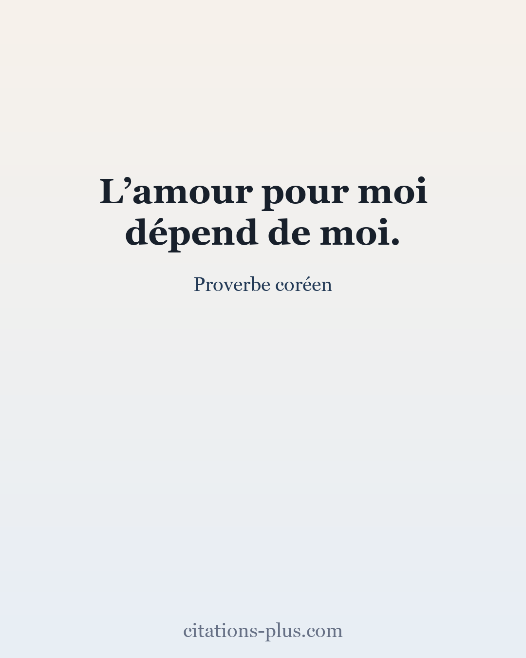 Carte Premium clair — Proverbe coréen