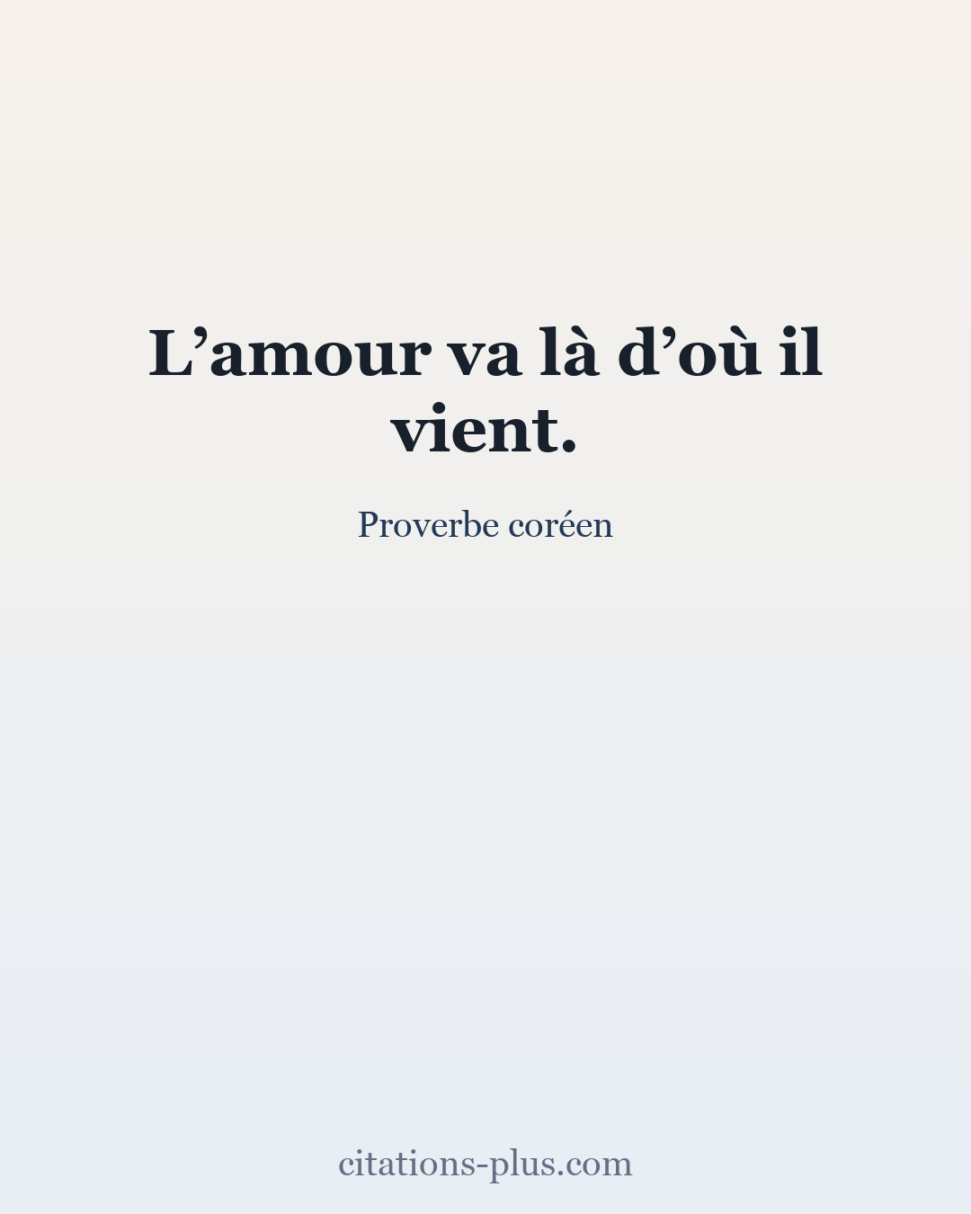 Carte Premium clair — Proverbe coréen
