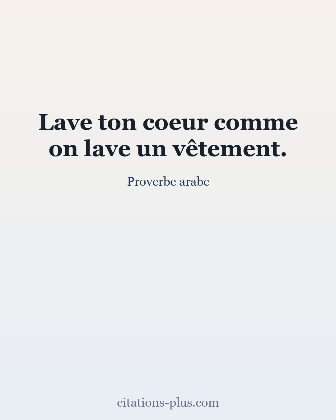 Carte Premium clair — Proverbe arabe