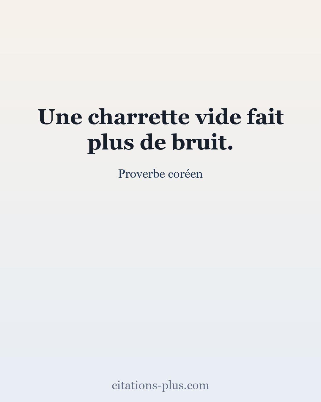 Carte Premium clair — Proverbe coréen