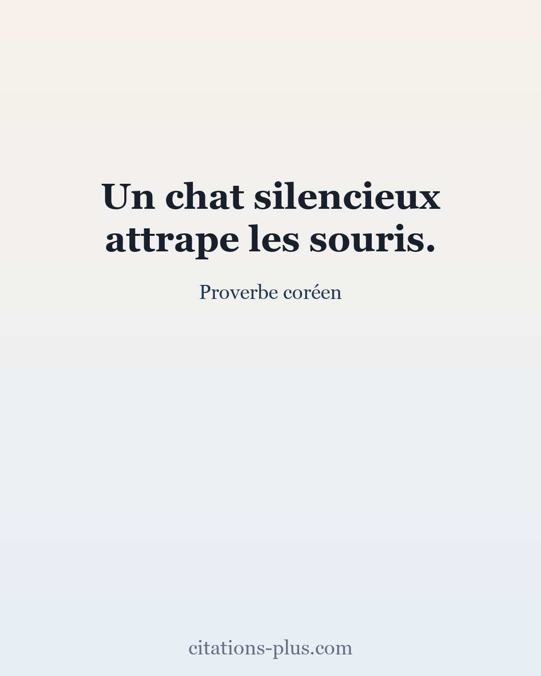 Carte Premium clair — Proverbe coréen