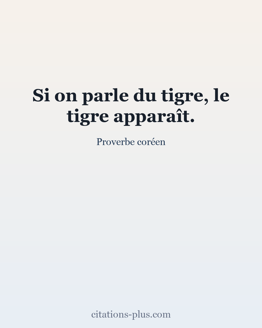 Carte Premium clair — Proverbe coréen