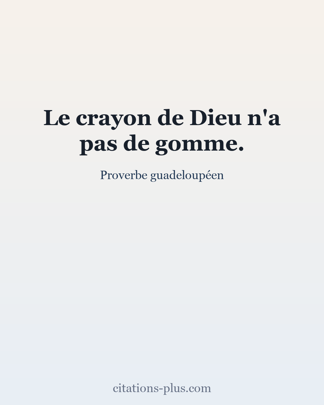 Carte Premium clair — Proverbe guadeloupéen