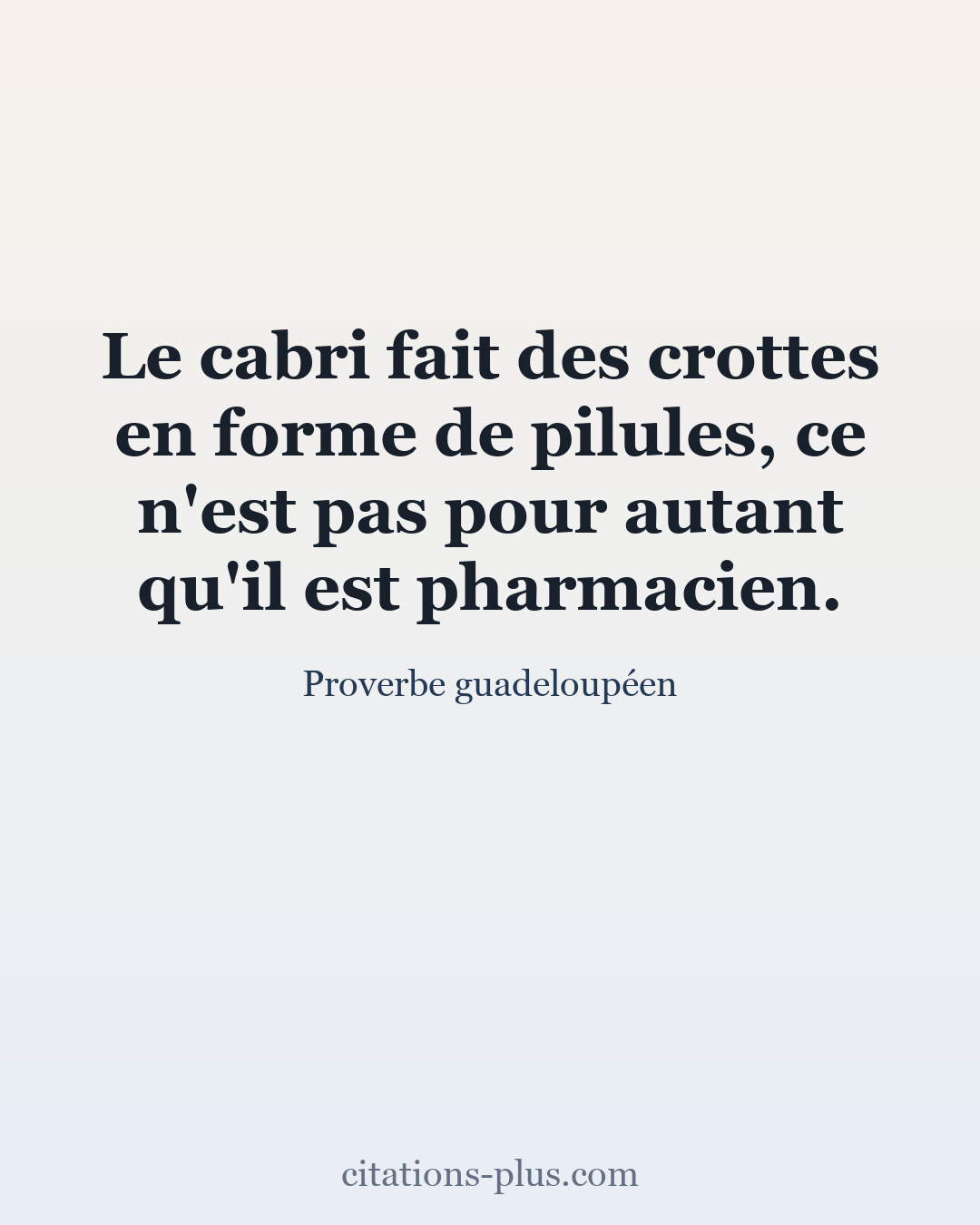 Carte Premium clair — Proverbe guadeloupéen