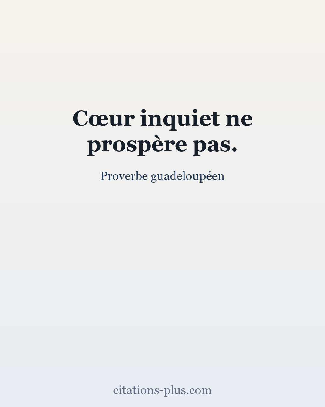 Carte Premium clair — Proverbe guadeloupéen