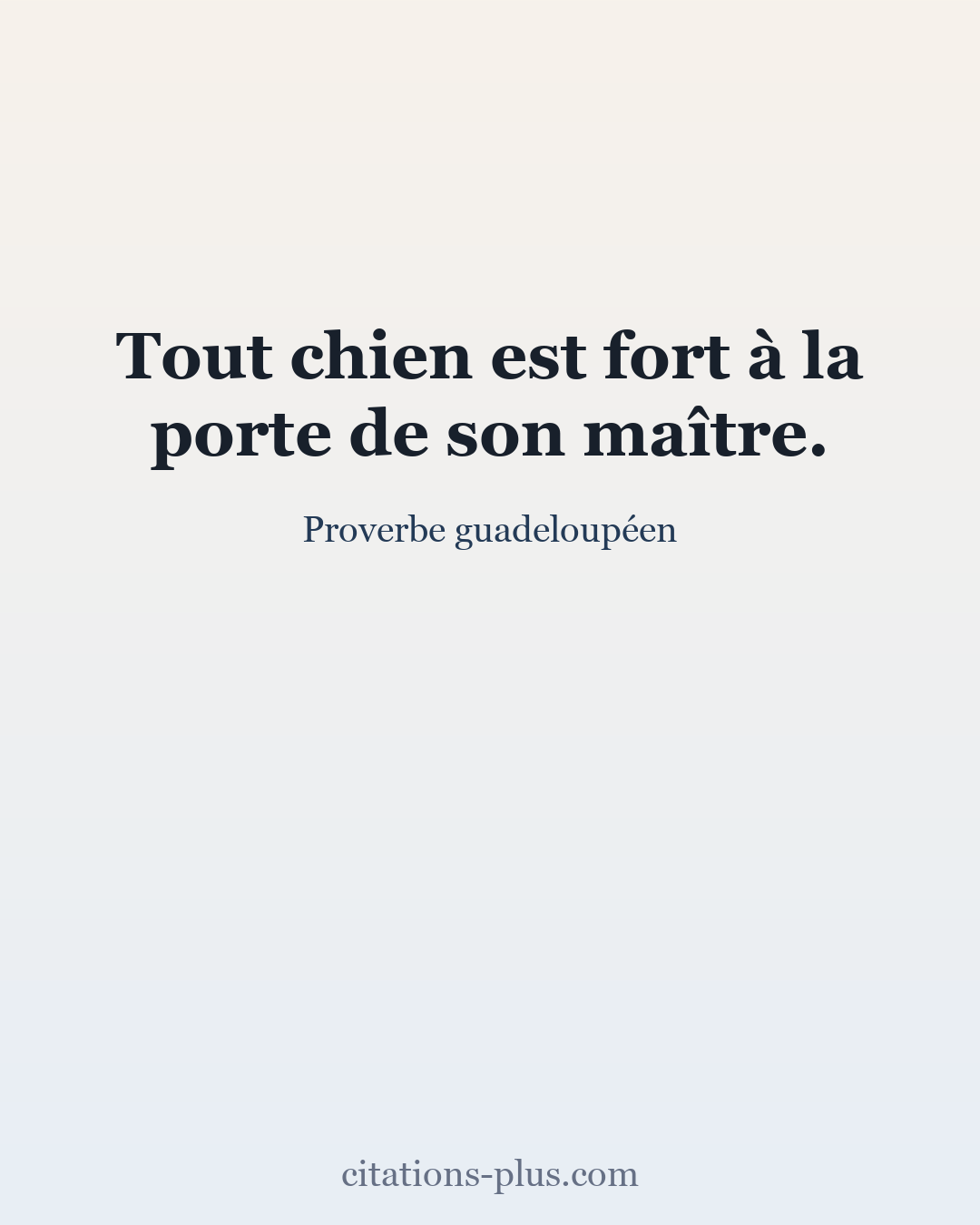 Carte Premium clair — Proverbe guadeloupéen