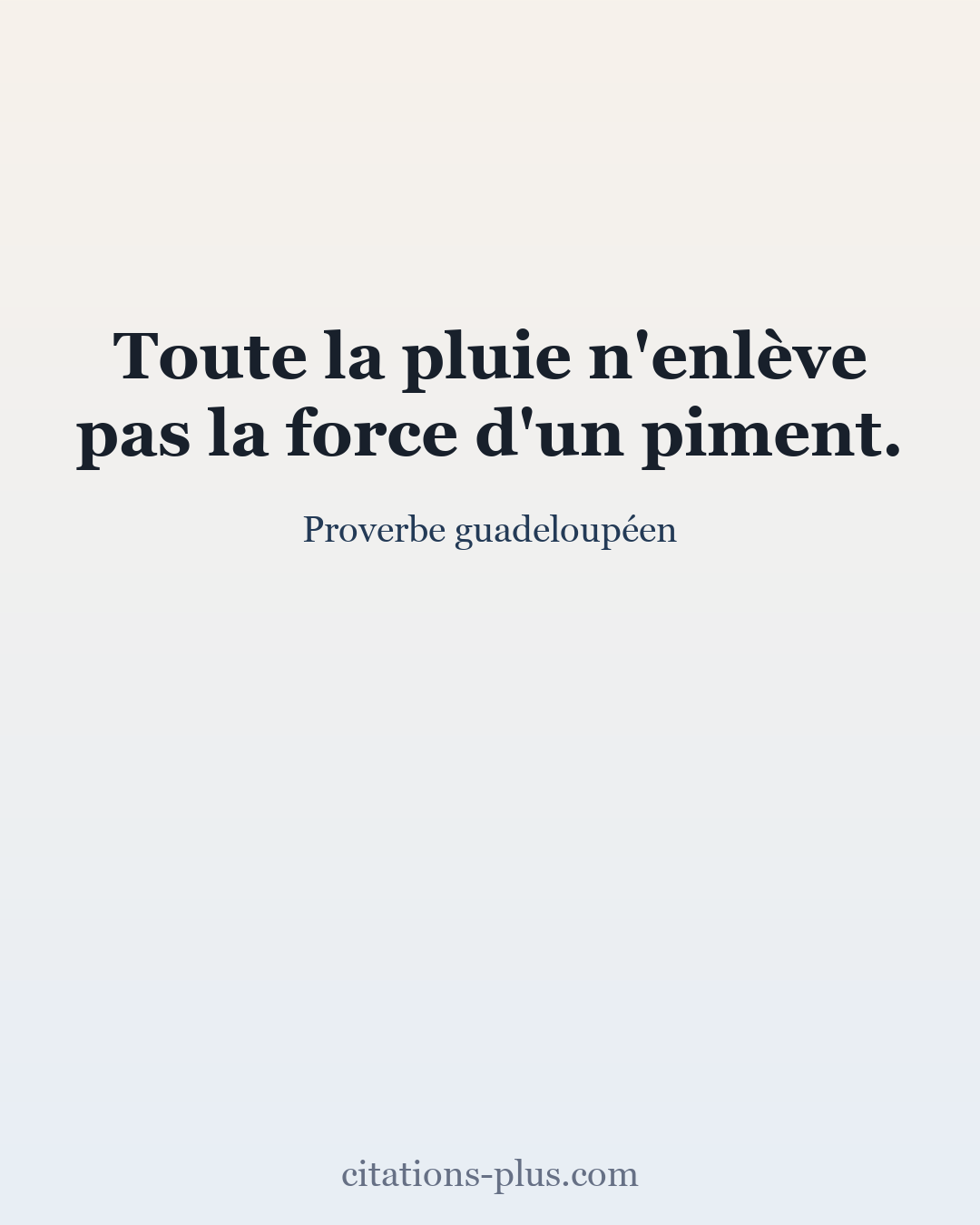 Carte Premium clair — Proverbe guadeloupéen