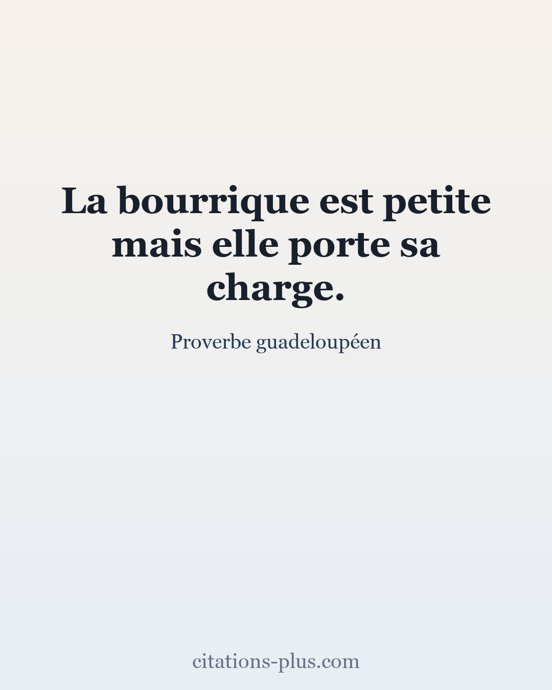 Carte Premium clair — Proverbe guadeloupéen