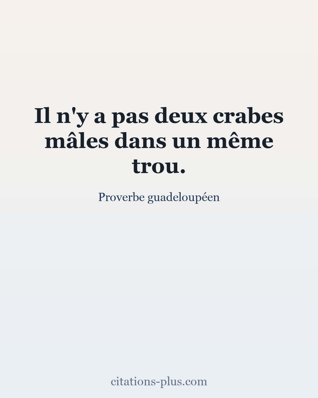 Carte Premium clair — Proverbe guadeloupéen