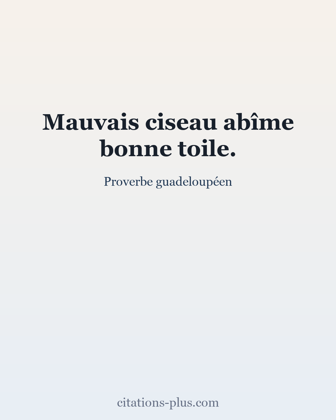 Carte Premium clair — Proverbe guadeloupéen